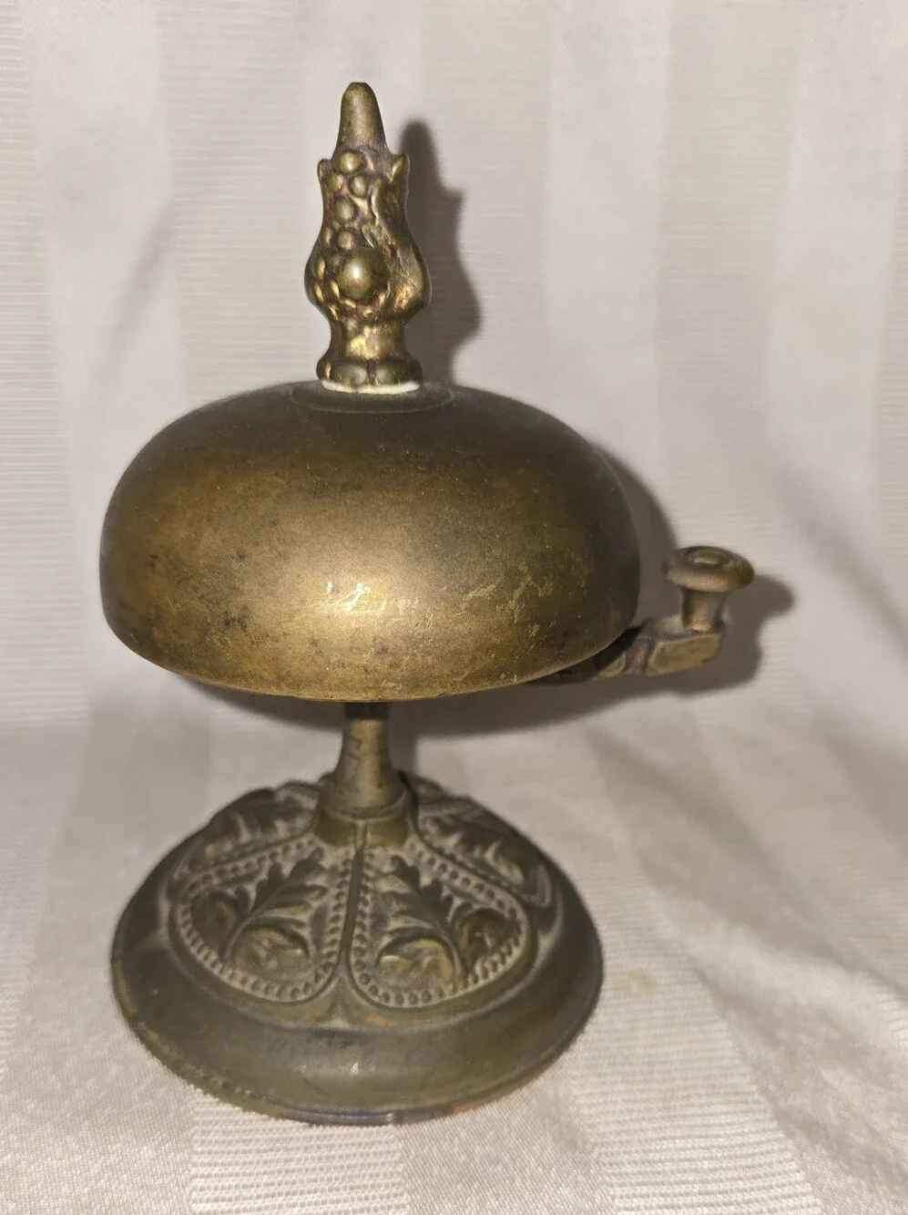Antique-Style Brass Concierge Bell - Ornate Brass Finish Hotel